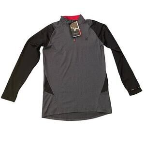 NWT Spyder Active Zip Black Red Long Sleeve Athletic Large Breathable Quick Dry